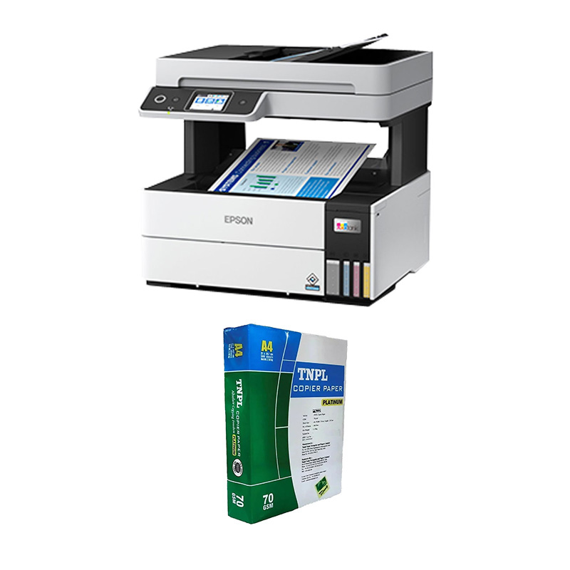 Picture of Epson EcoTank L6460 A4 Ink Tank Printer (White) + A4 Sheet Bundle